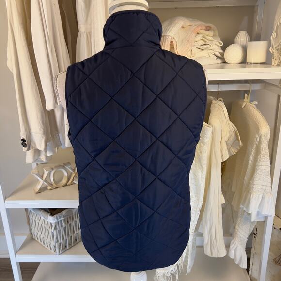 Thread & Supply size small quilted dark blue vest with gold zipper accents #3002 - Picture 3 of 7